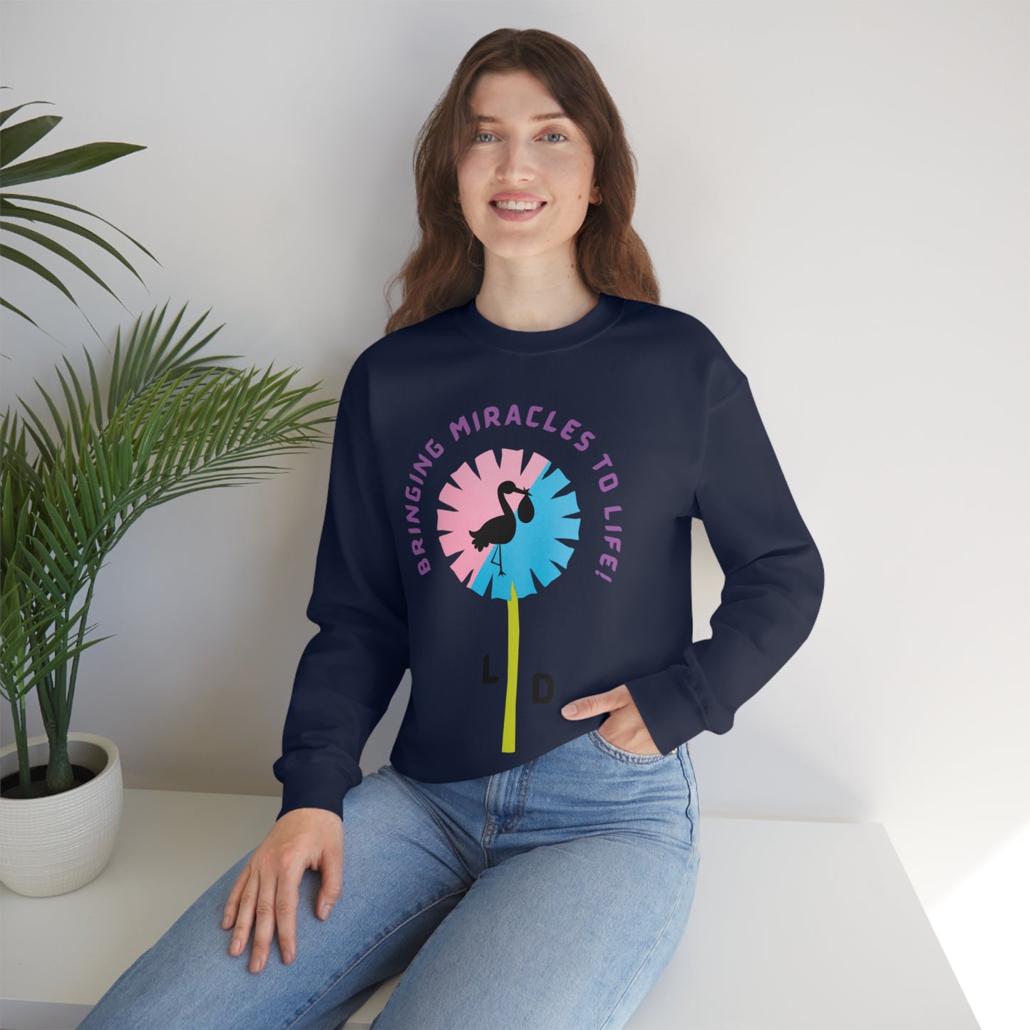 L & D NURSE CREWNECK SWEATSHIRT MIRACLES TO LIFE NURSE GIFT