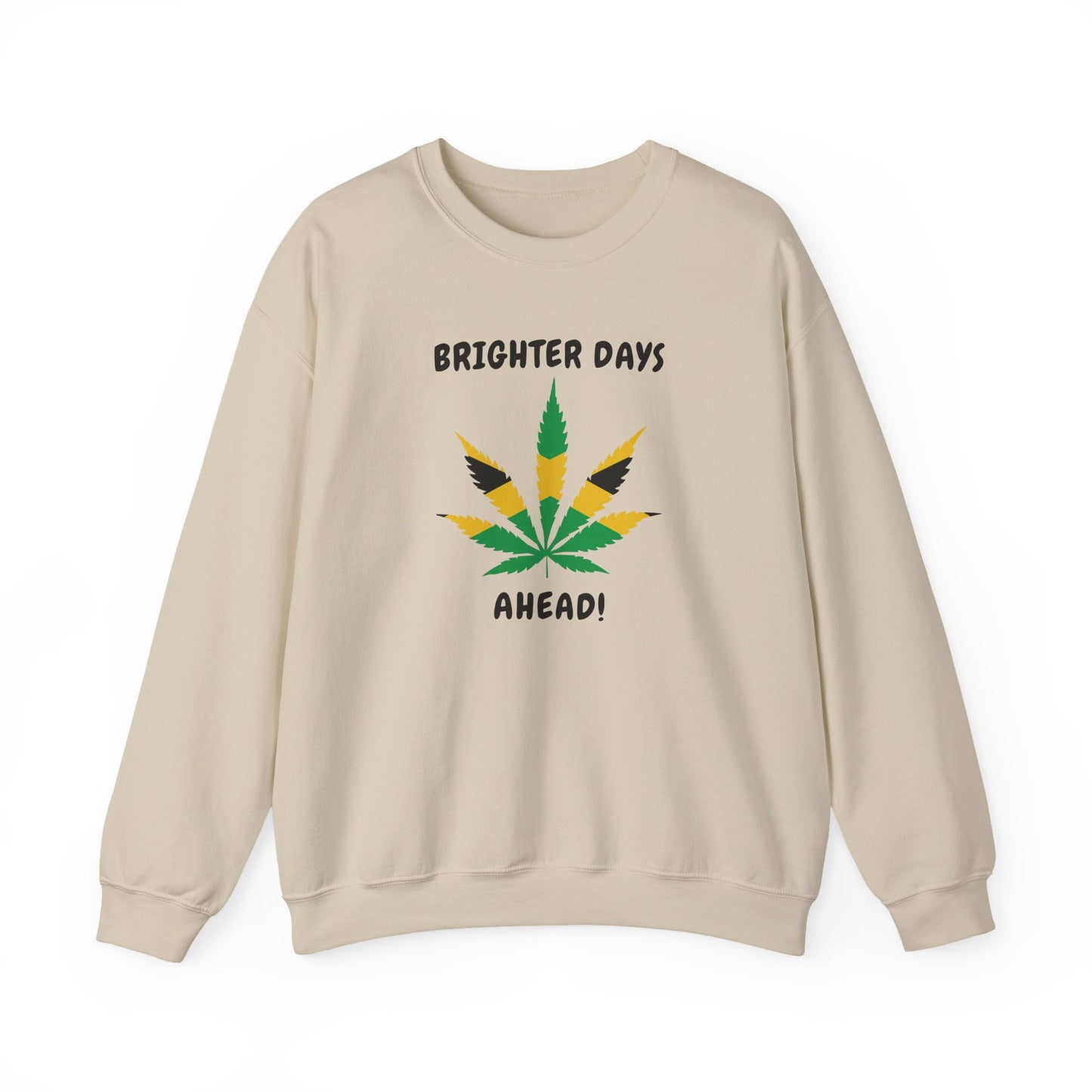 Brighter Days Ahead Jamaica Herbal Leaf Graphic Crewneck Sweatshirt