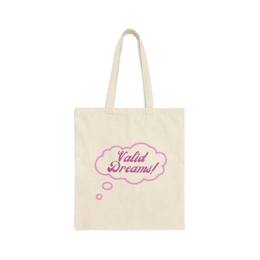 Valid Dreams Cotton Canvas Tote Bags