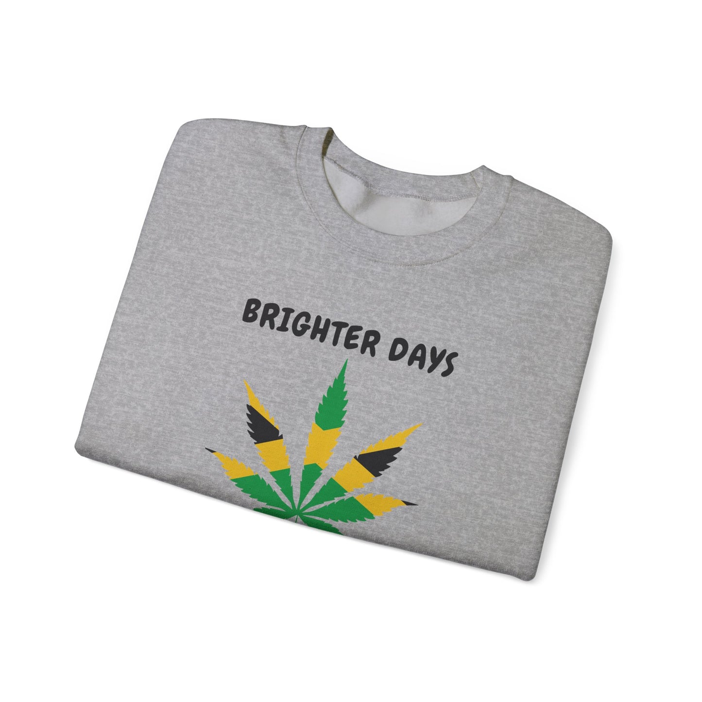 Brighter Days Ahead Jamaica Herbal Leaf Graphic Crewneck Sweatshirt