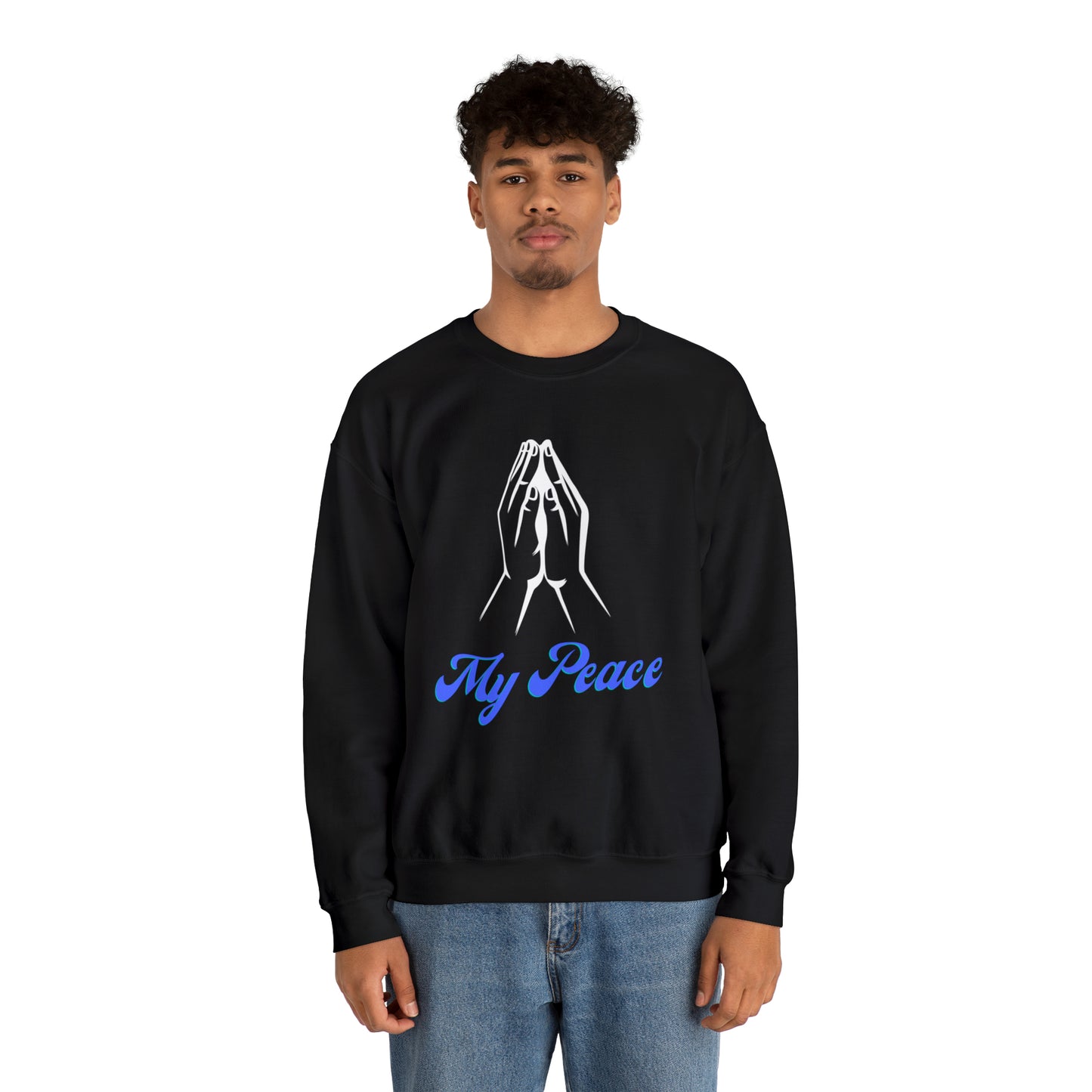 Praying Hands design crewneck sweatshirt