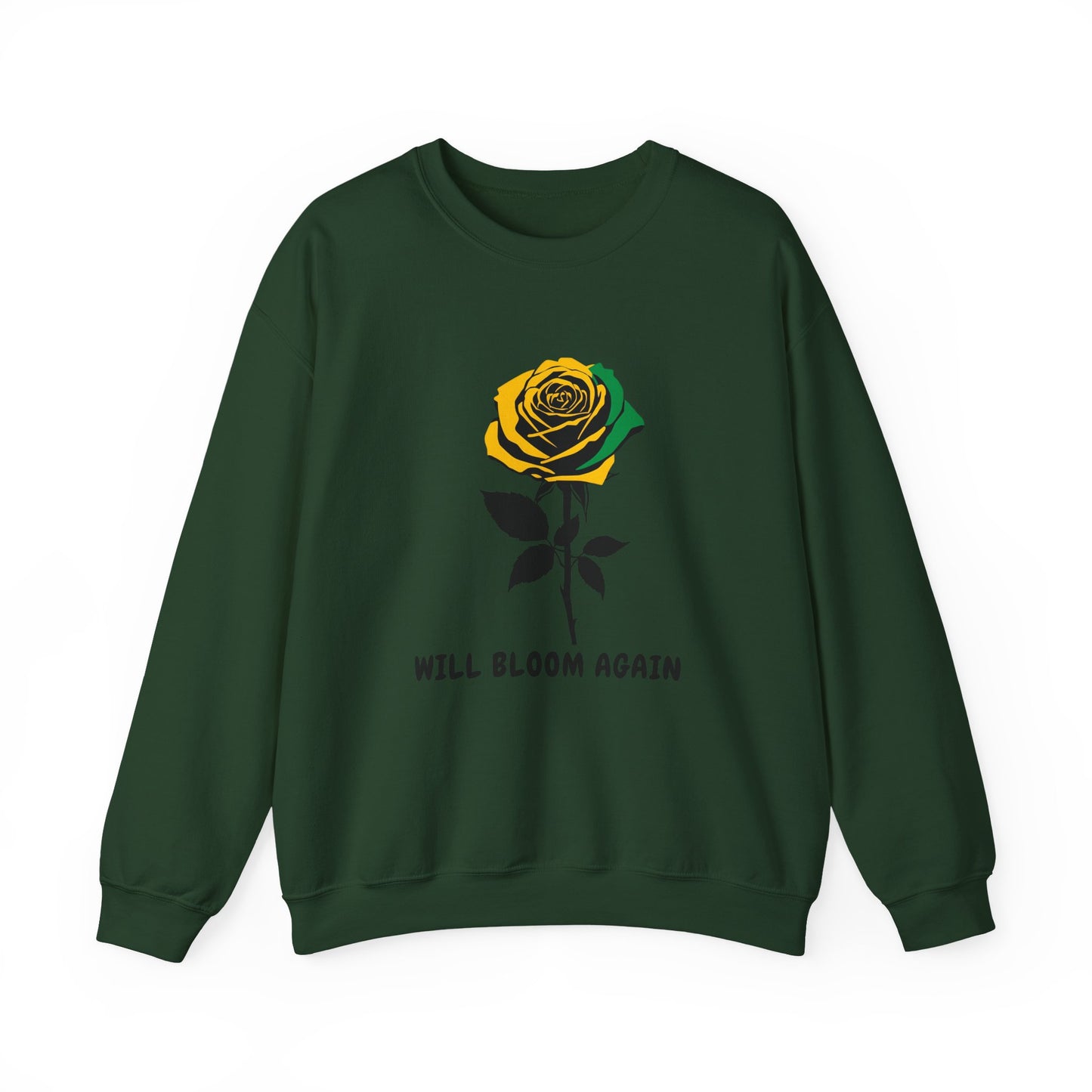 Black, Yellow & Green Rose Graphic  Will Bloom Again Gift of Hope (E G)