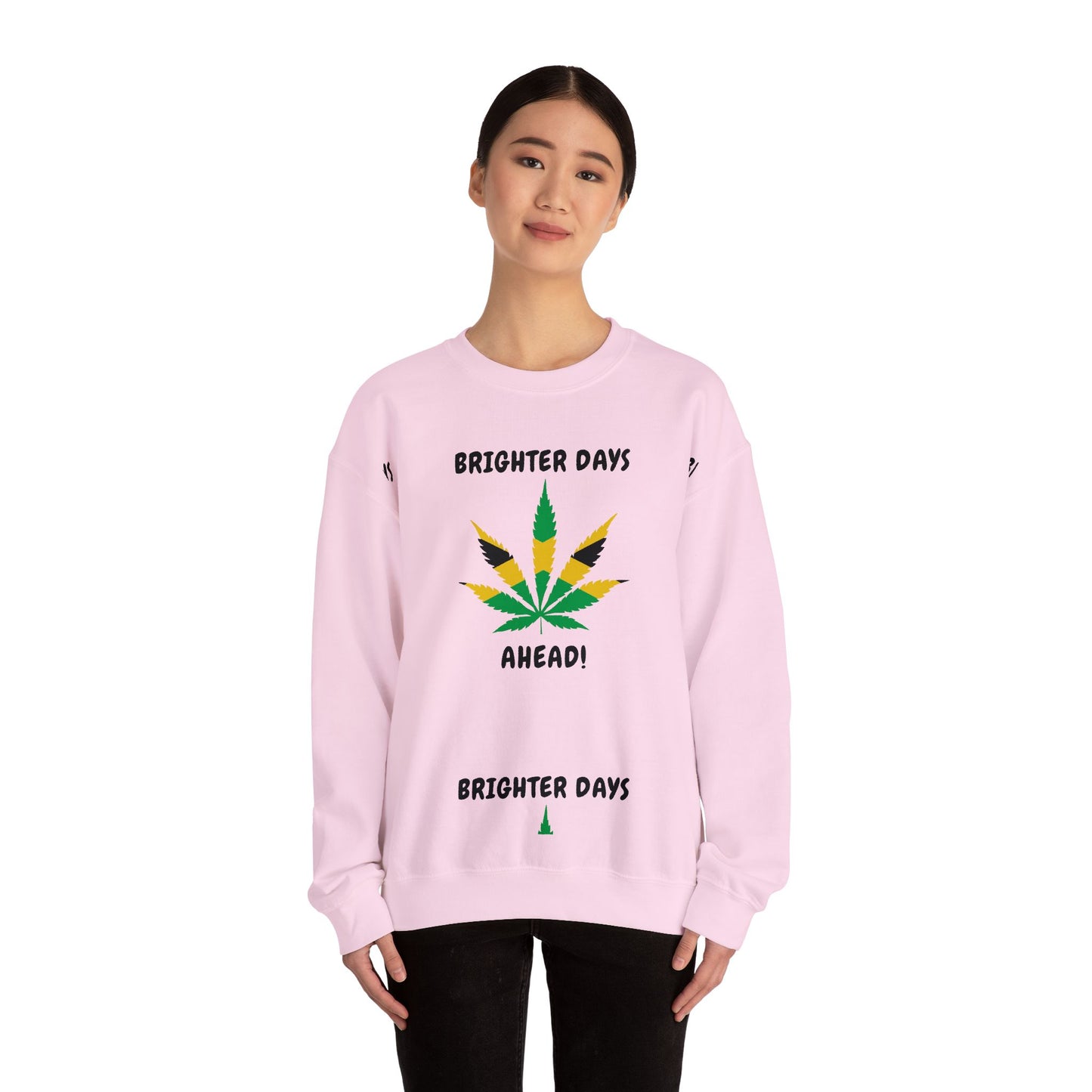 Brighter Days Ahead Jamaica Herbal Leaf Graphic Crewneck Sweatshirt