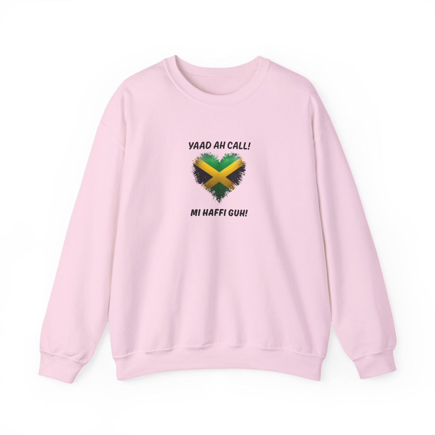 Jamaican Pride Heart Crewneck Sweatshirt – "Yaad Ah Call! Mi Haffi Guh!"