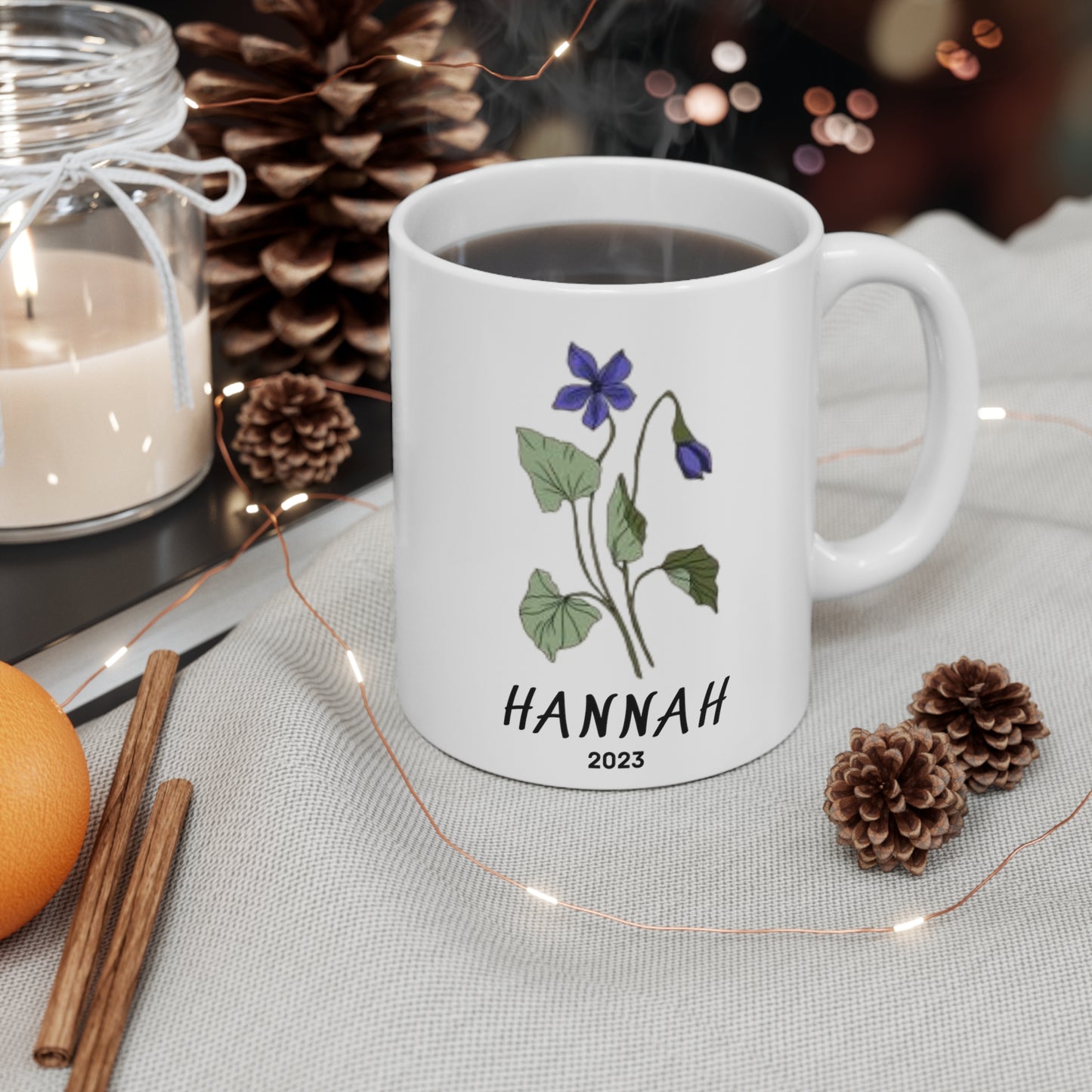 Birth Month flower mug ( February )