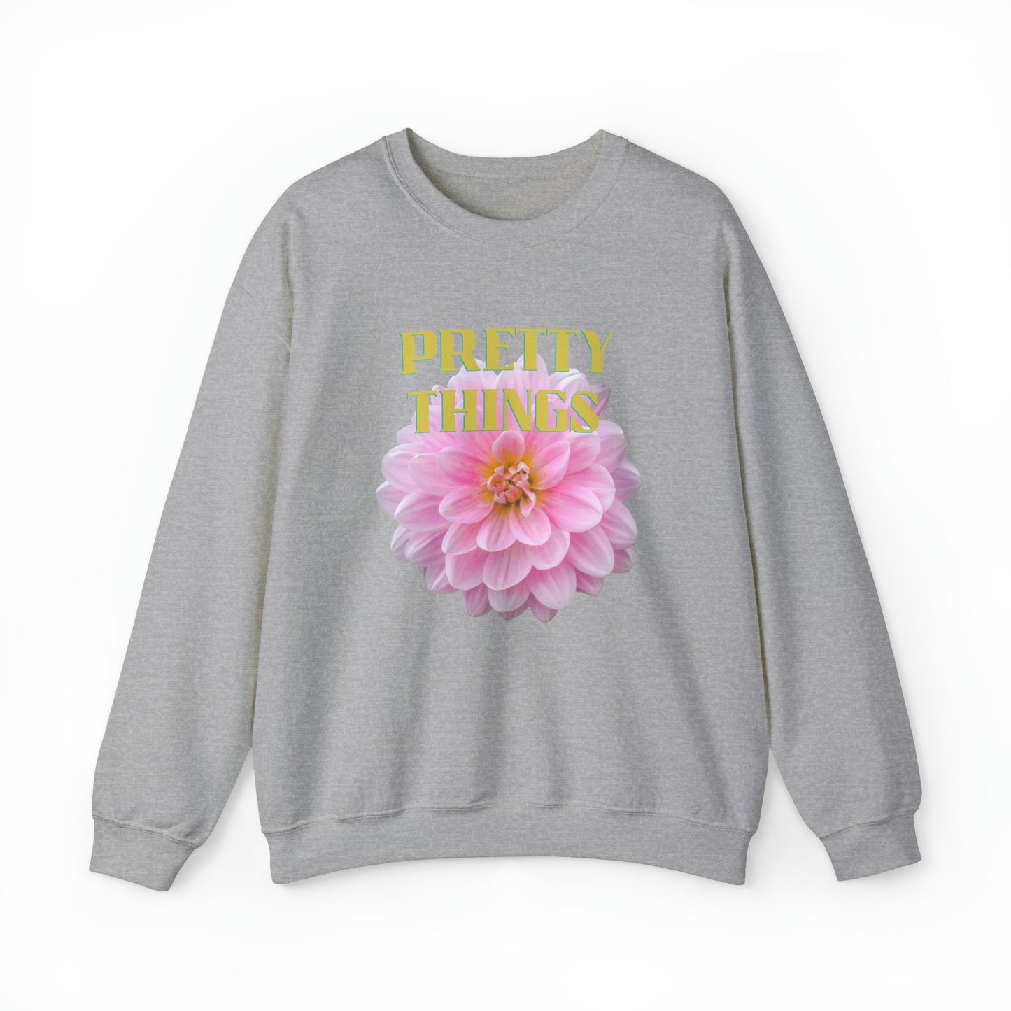 Pretty Things Pink Flower Crewneck Sweathirt Gift