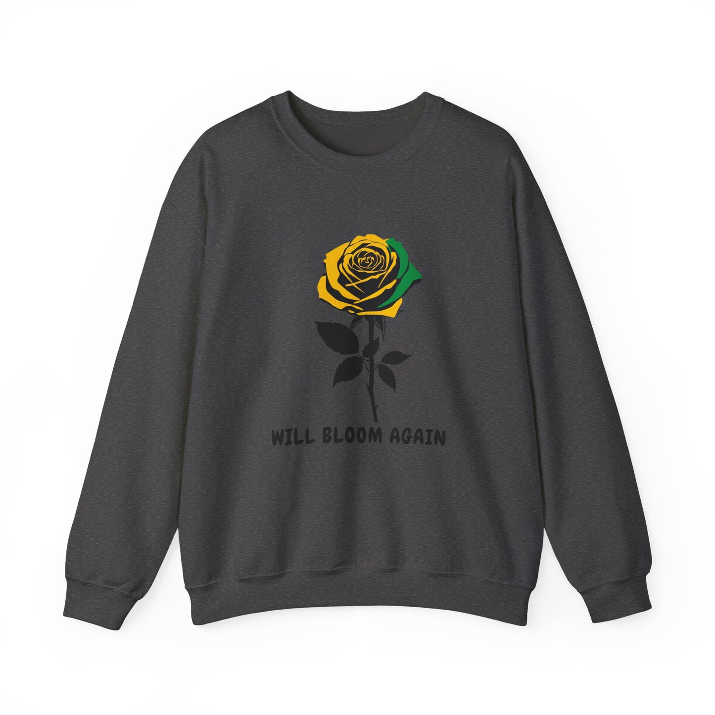Black, Yellow & Green Rose Graphic  Will Bloom Again Gift of Hope (E G)