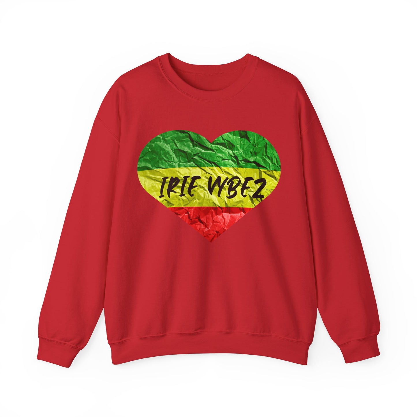 IRIE VYBEZ ROOTS COLOR HEART DESIGN CREWNECK SWEATSHIRT