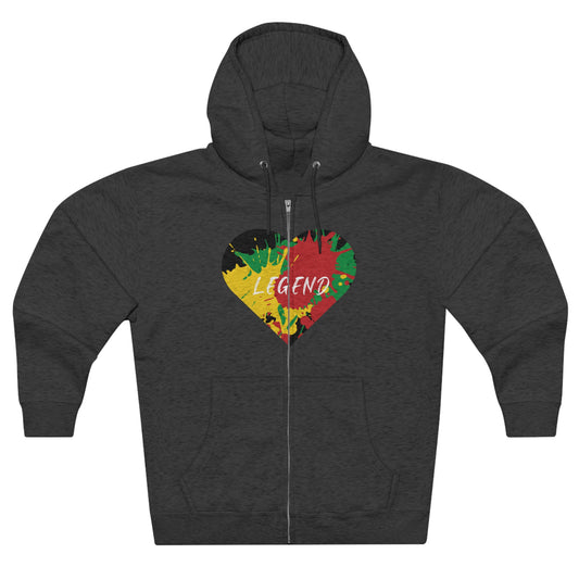 LEGEND SPLASH ART HEART DESIGN ZIP UP HOODIE