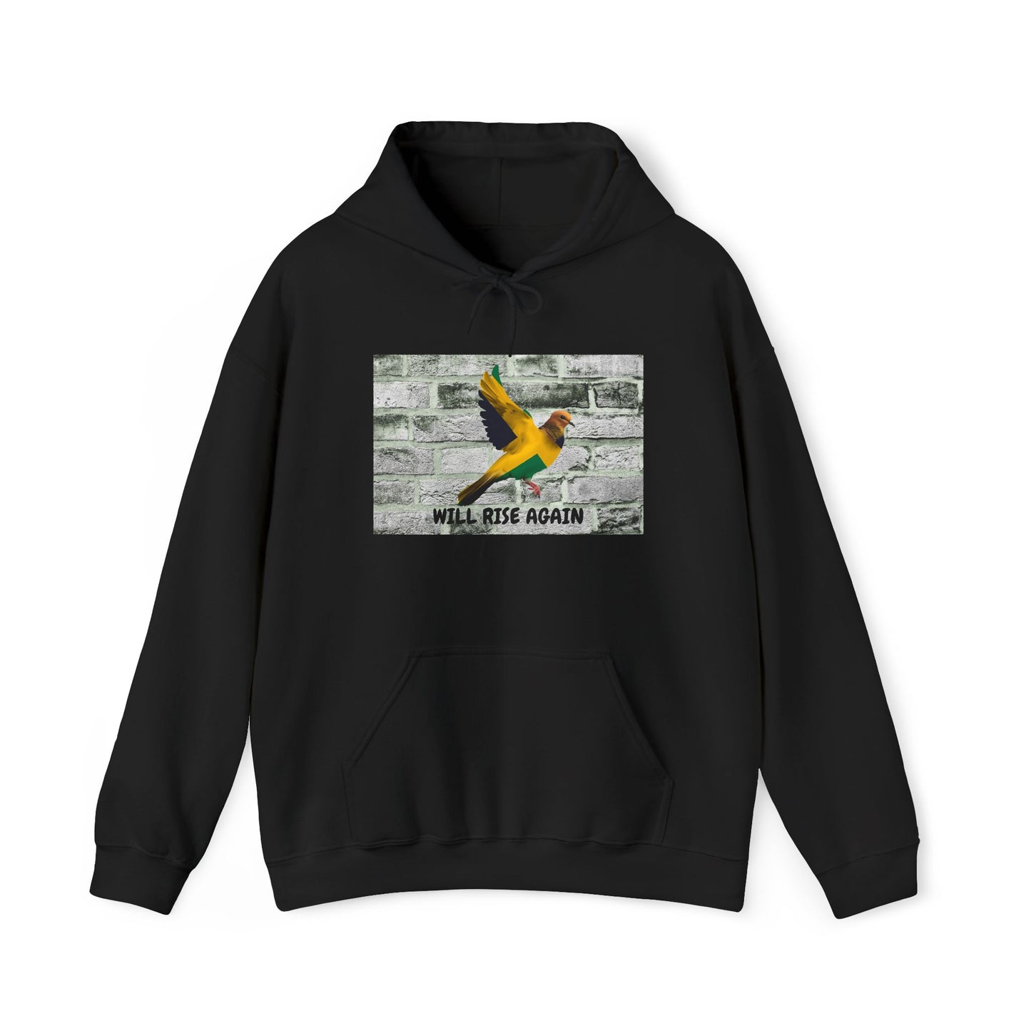Rise Again Jamaican Flag Bird Graphic Hooded Sweatshirt A