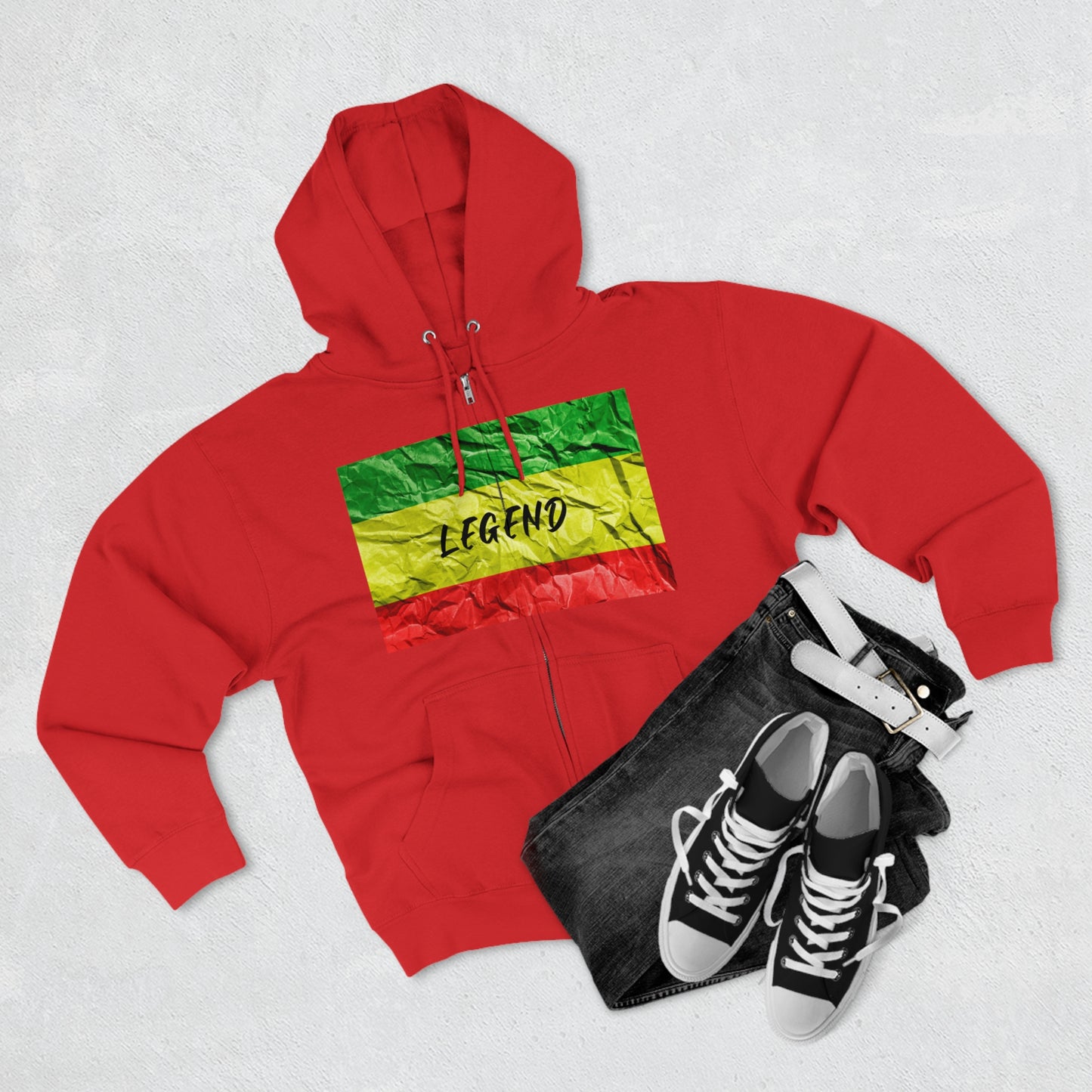 LEGEND REGGAE MOOD ZIP FRONT HOODIE GIFT