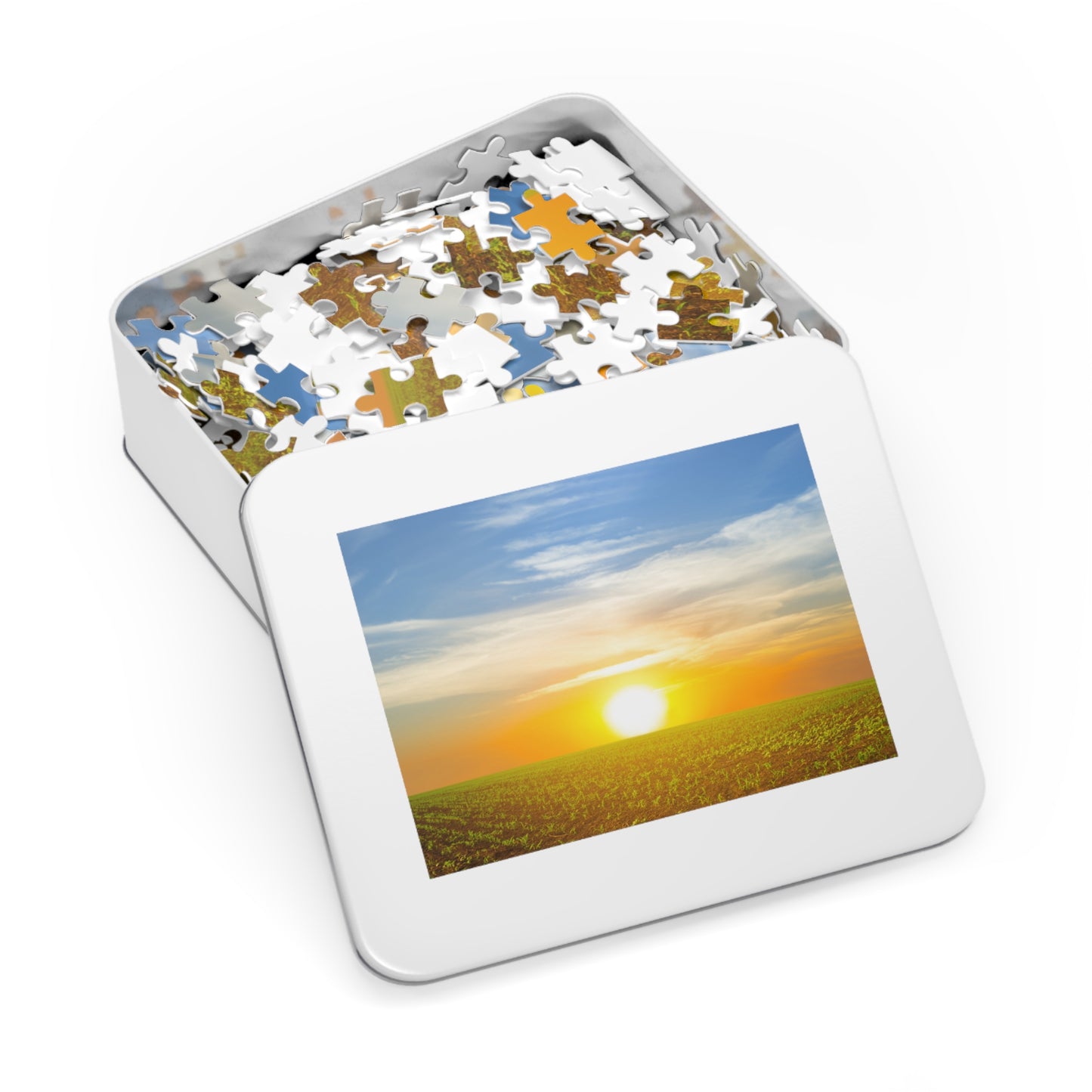 Nature Sunny Glow Jigsaw Puzzle with Tin