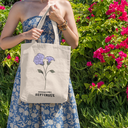 SEPTEMBER BIRTH MONTH FLOWER TOTE BAG GIFT(MORNING GLORY)