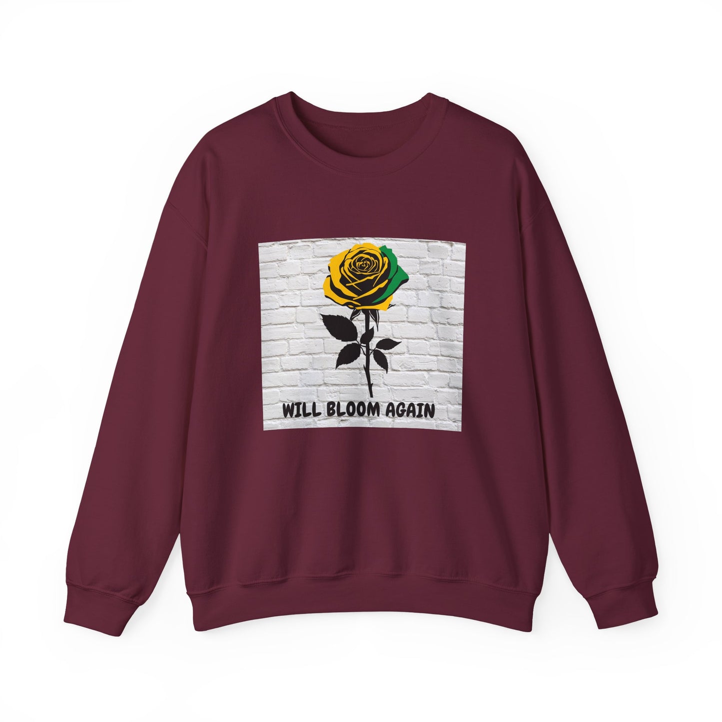Will Bloom Again  Rose Graphic Sweatshirt