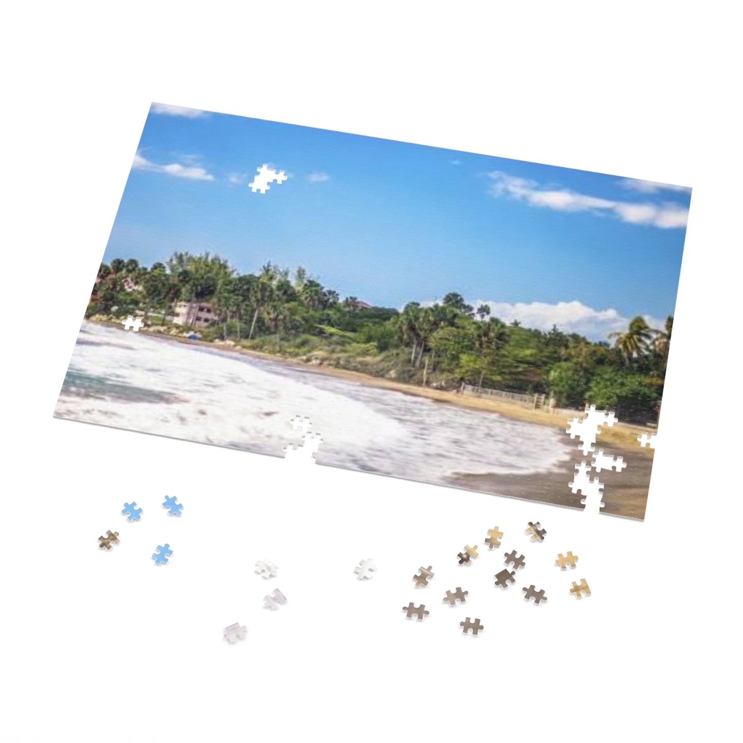 Negril Beach Jigsaw Puzzle with Tin