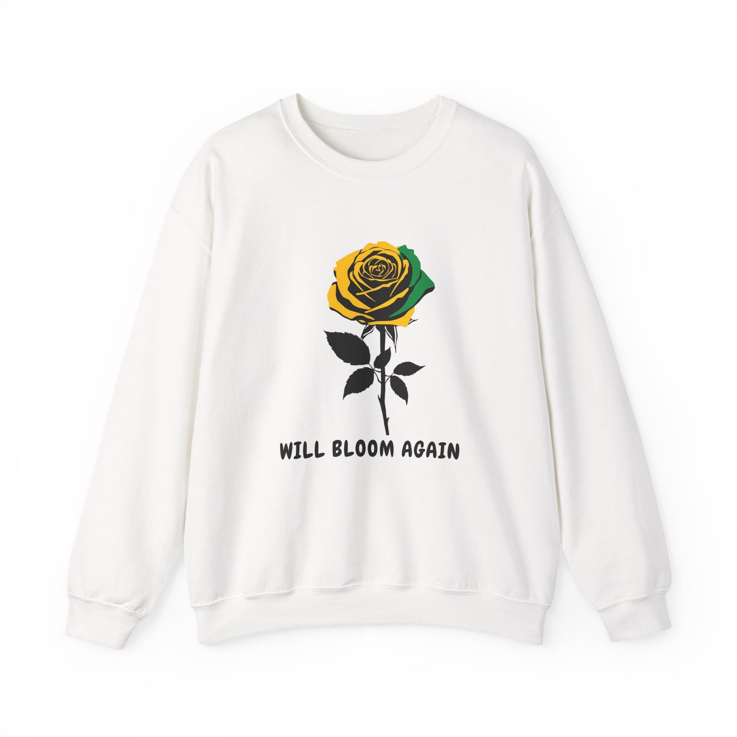 Black, Yellow & Green Rose Graphic  Will Bloom Again Gift of Hope (E G)