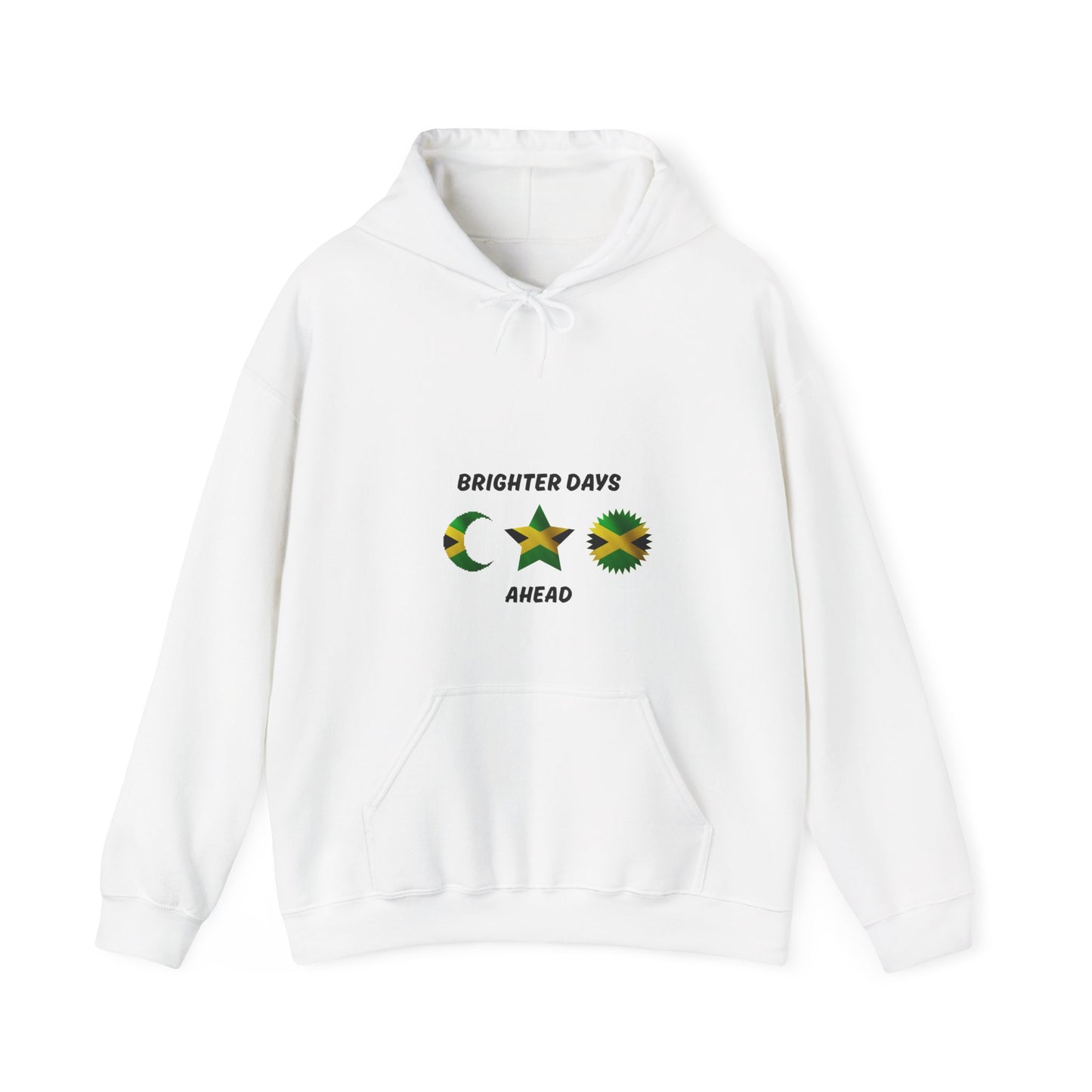 Brighter Days Ahead Hoodie — Jamaican Flag Sun Moon Star Design