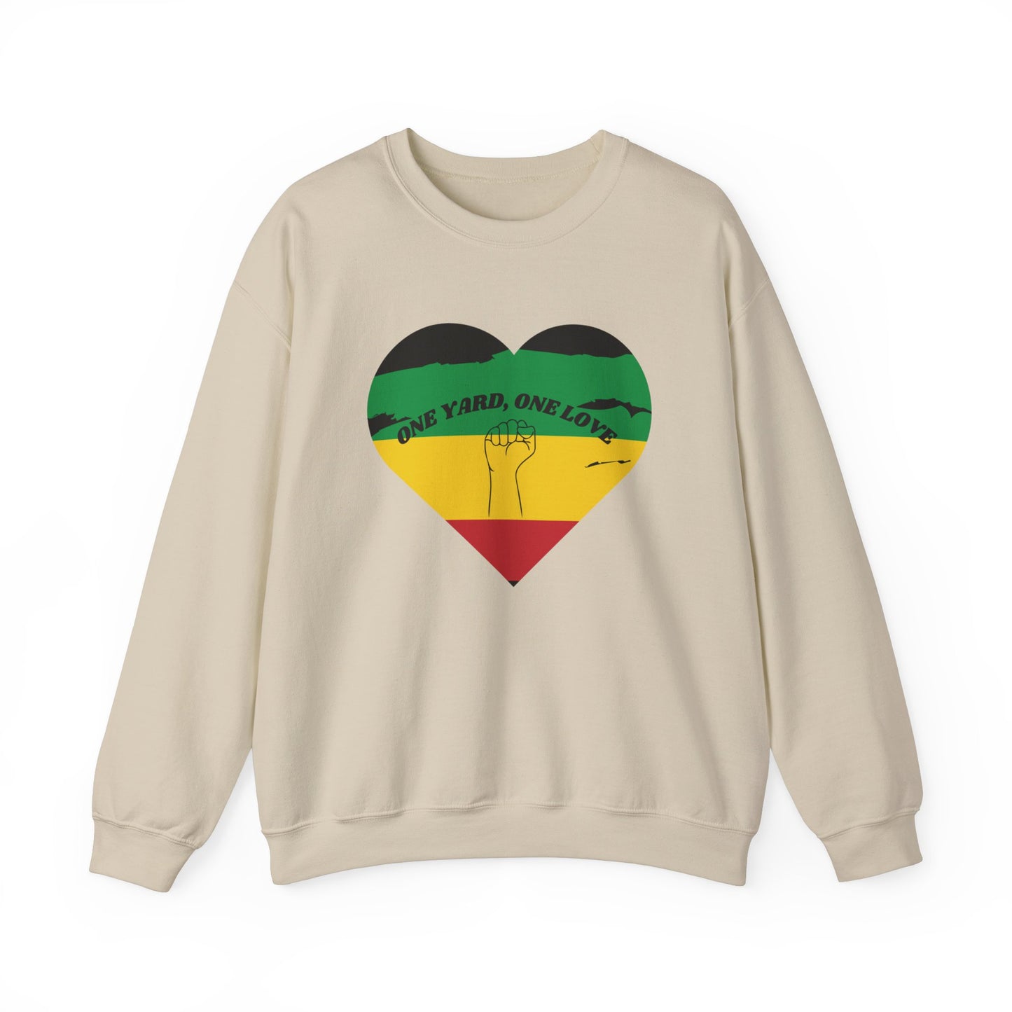 ONE YARD ONE LOVE HEART DESIGN CREWNECK SWEATSHIRT