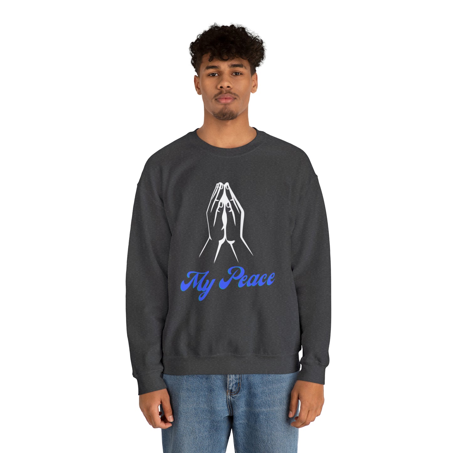 Praying Hands design crewneck sweatshirt