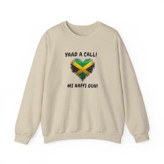 Jamaica Pride Heart Crewneck Sweatshirt – "Yaad Ah Call! Mi Haffi Guh!"