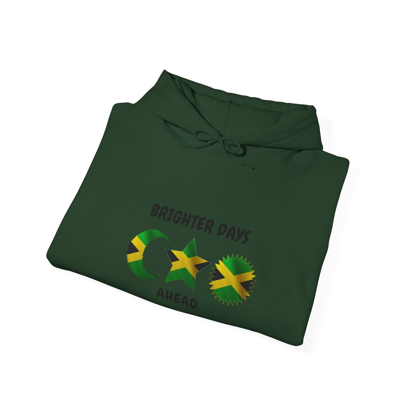 Brighter Days Ahead Hoodie — Jamaican Flag Sun Moon Star Design