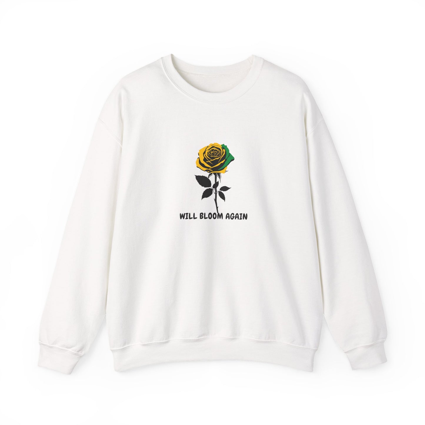 "Will Bloom Again" Rose Graphic Jamaican colors