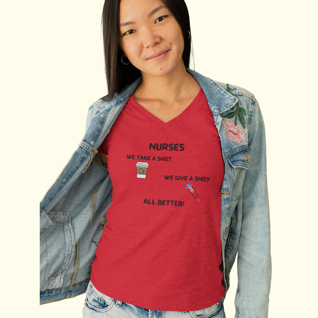 V NECK FUNNY NURSE TSHIRT GIFT