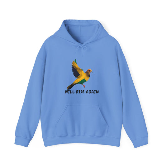 Will Rise Again Jamaica Bird Inspirational Hooded Pullover