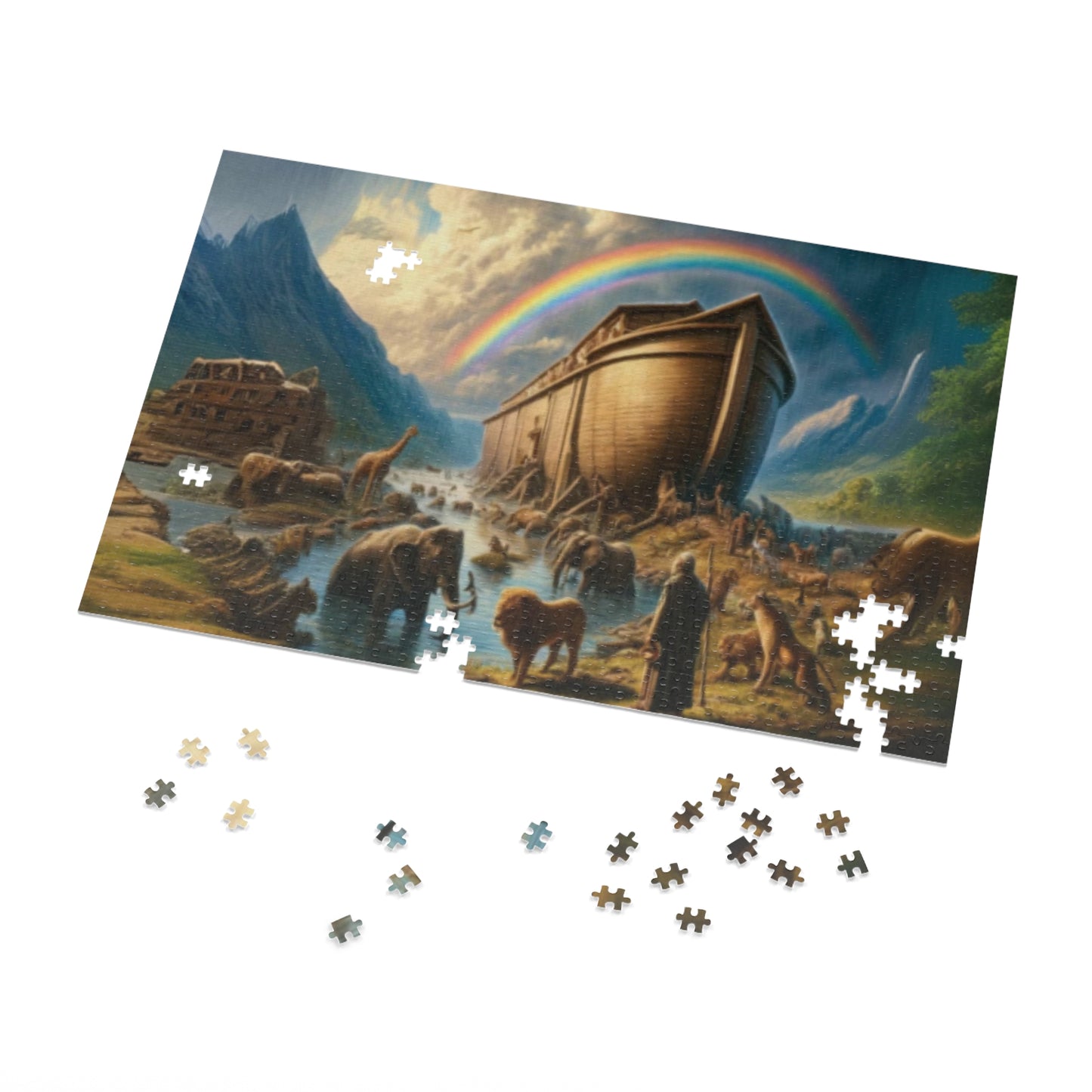 Noah's Ark Jigsaw Puzzle with Tin