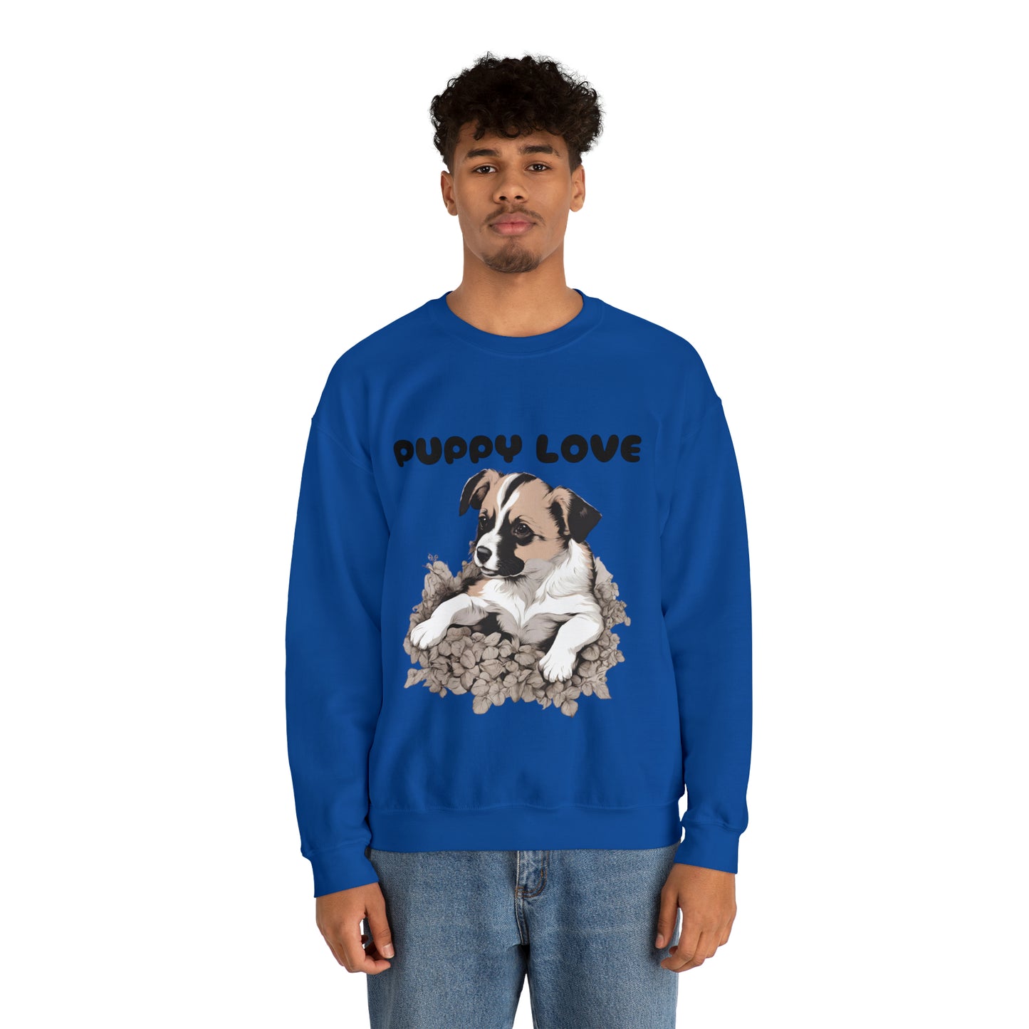 Puppy Love Puppy Pic Design Crewneck Sweatshirt