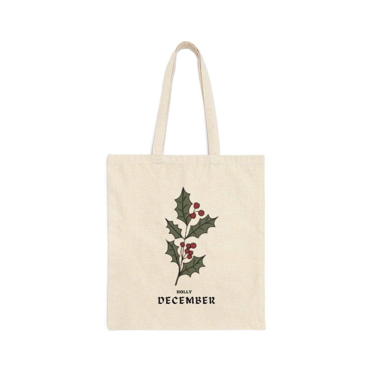 DECEMBER BIRTH MONTH FLOWER TOTE (HOLLY)