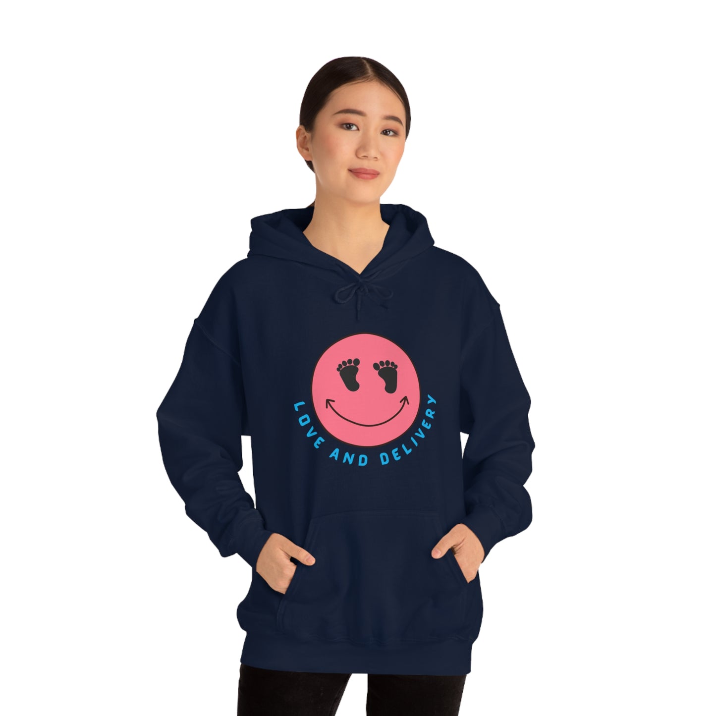 L AND D LOVE AND DELIVERY HOODED SWEATSHIRT GIFTS FOR NURSES