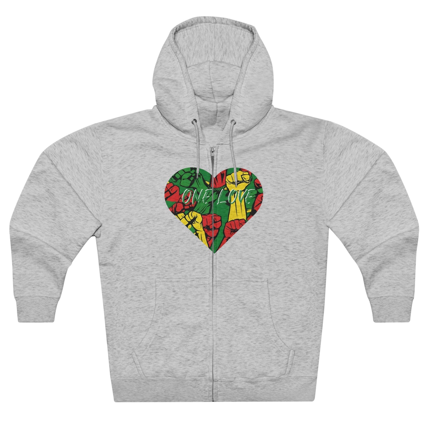 ONE LOVE HEART ZIP UP HOODIE GIFT