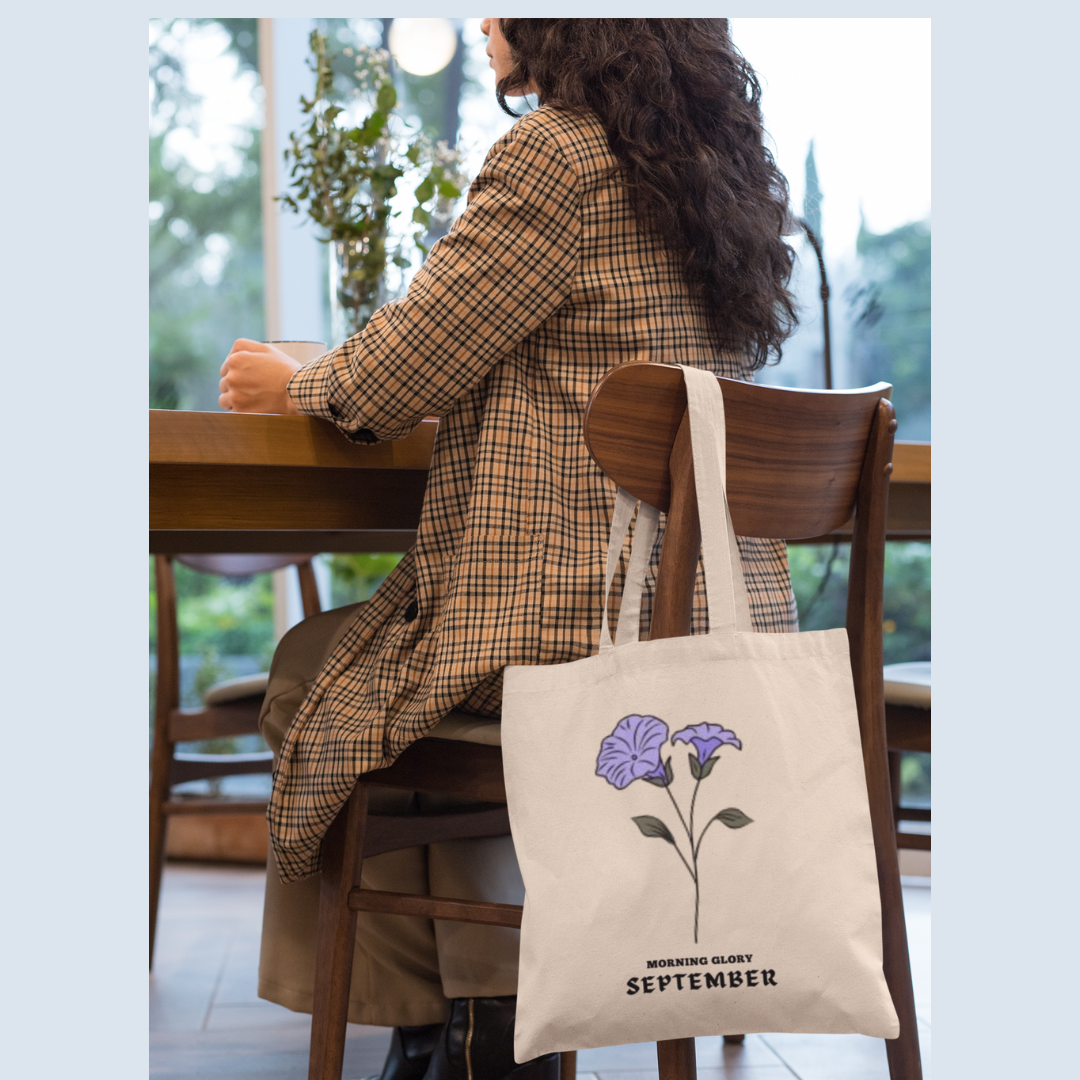 SEPTEMBER BIRTH MONTH FLOWER TOTE BAG GIFT(MORNING GLORY)