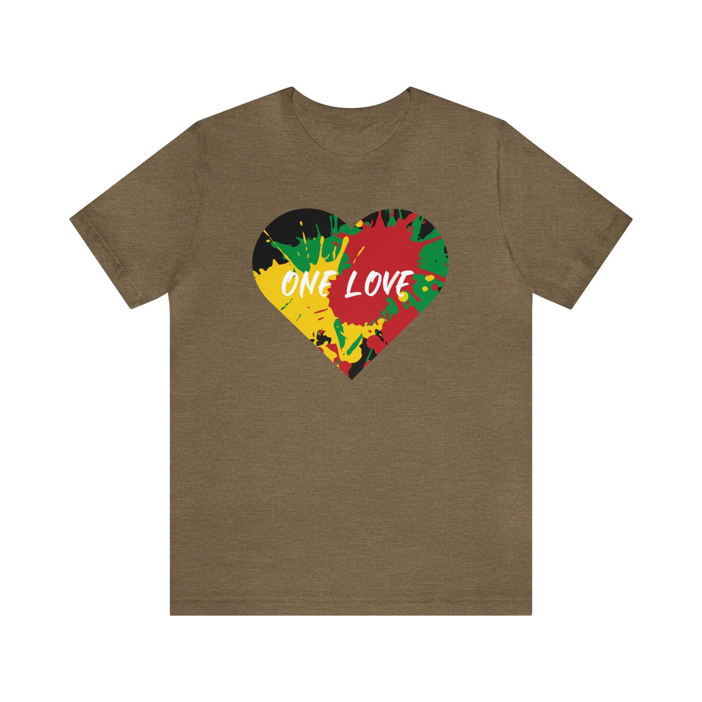 ONE LOVE RASTAH COLOR ART DESIGN CREWNECK TEE