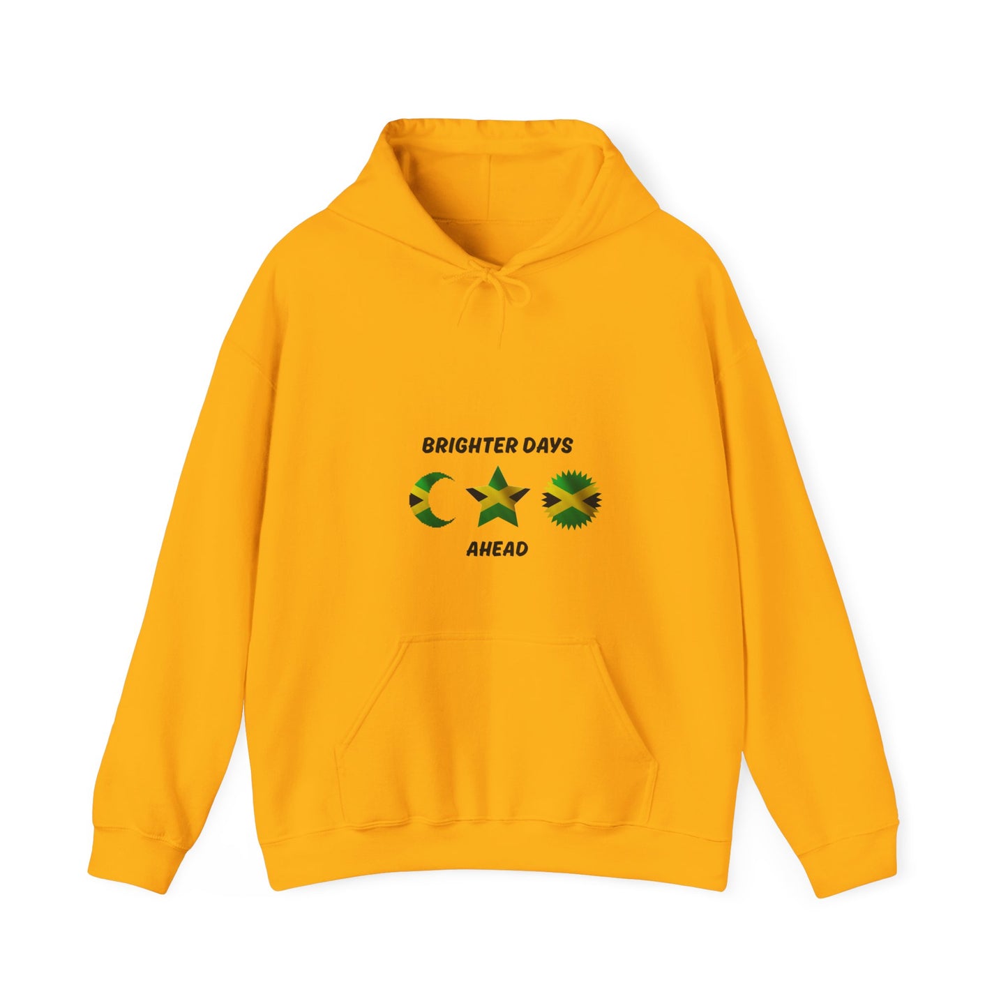 Brighter Days Ahead Hoodie — Jamaican Flag Sun Moon Star Design