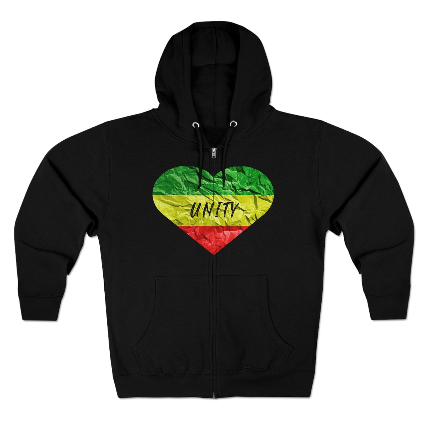 UNITY RASTA THEME HEART ZIP UP HOODIE GIFT