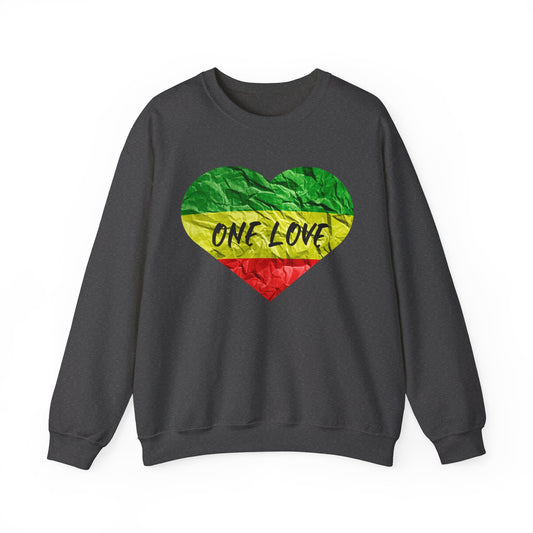 ONE LOVE ROOTS HEART  DESIGN SWEATSHIRT