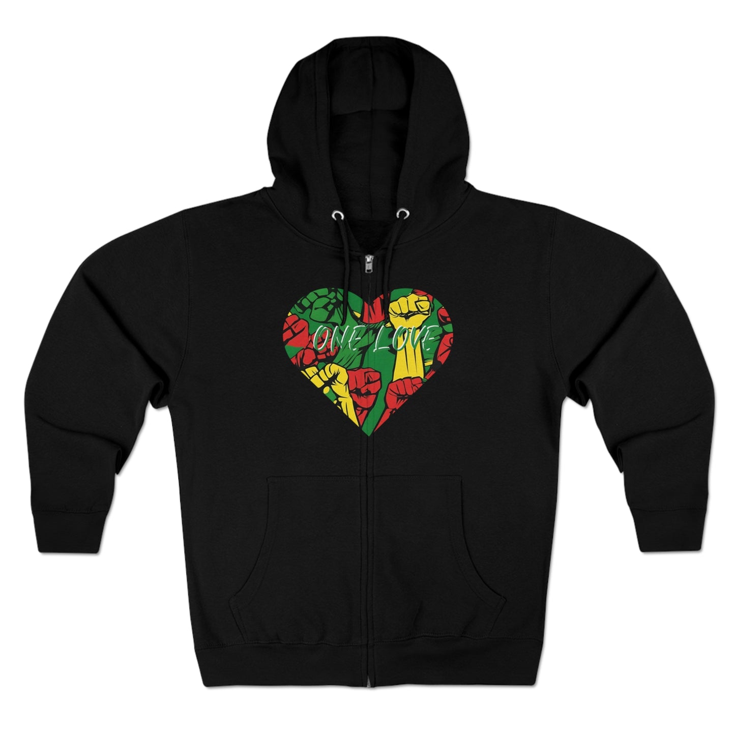 ONE LOVE HEART ZIP UP HOODIE GIFT