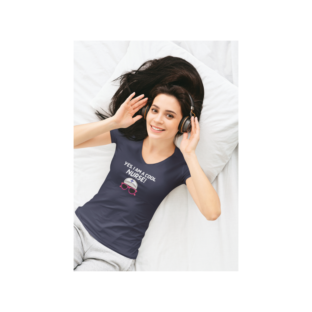 UNISEX V NECK T SHIRT FOR A COOL NURSE