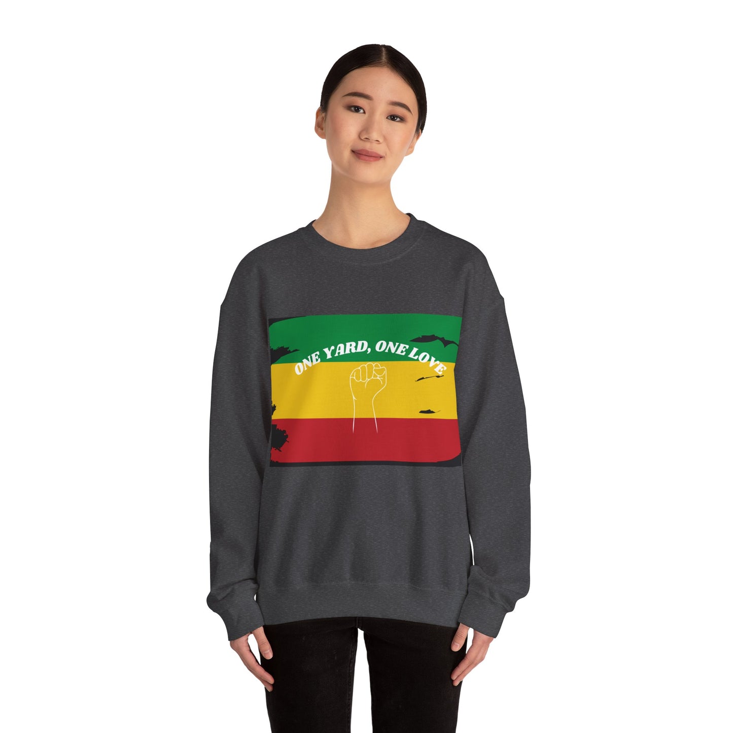 ONE YARD LOVE POWER ART GRAPHIC ART CREWNECK SWEATSHIRT