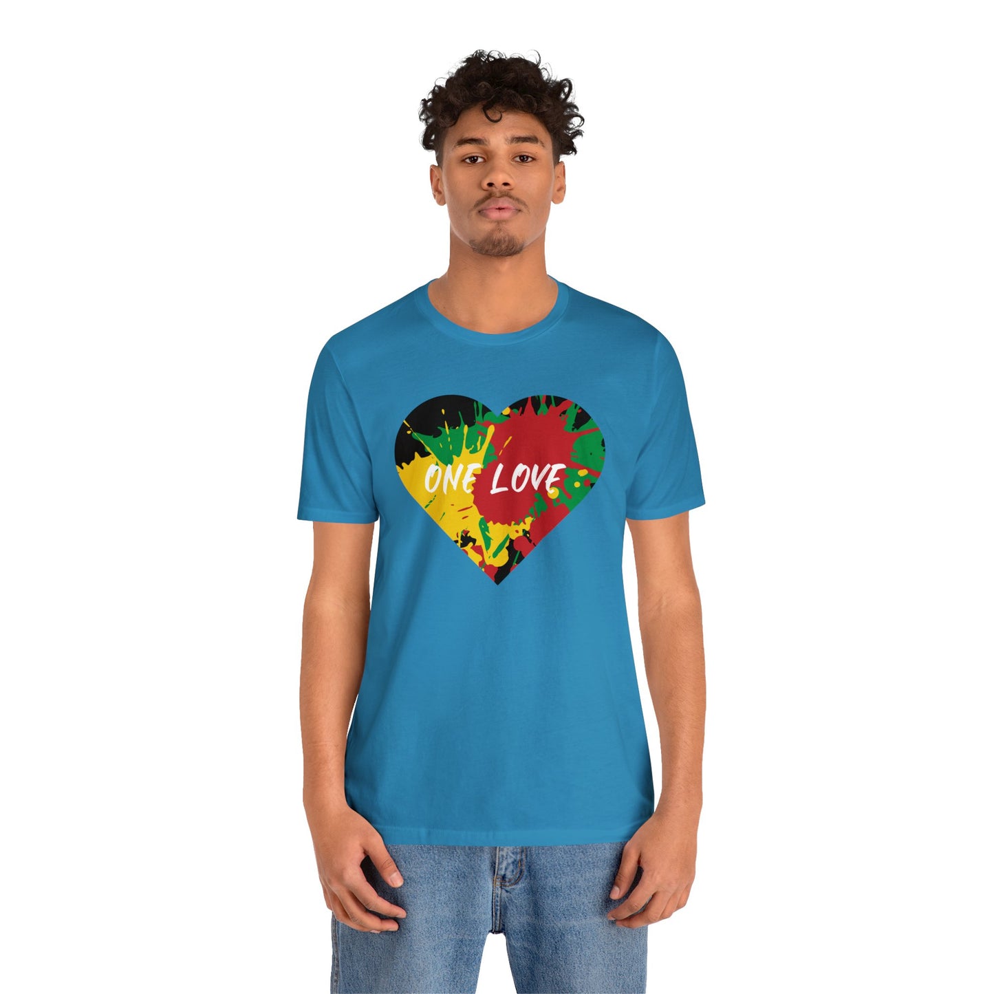 ONE LOVE RASTAH COLOR ART DESIGN CREWNECK TEE