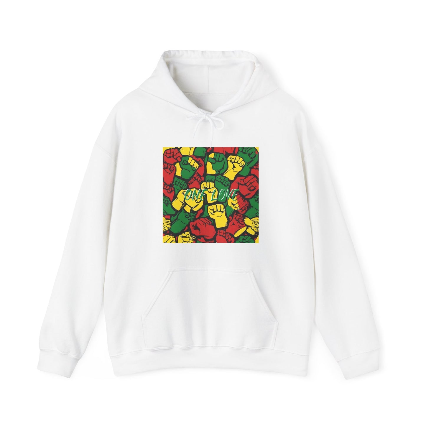 ONE LOVE FIST DESIGN HOODED SWEATSHIRT FOR ROOTS LOVERS