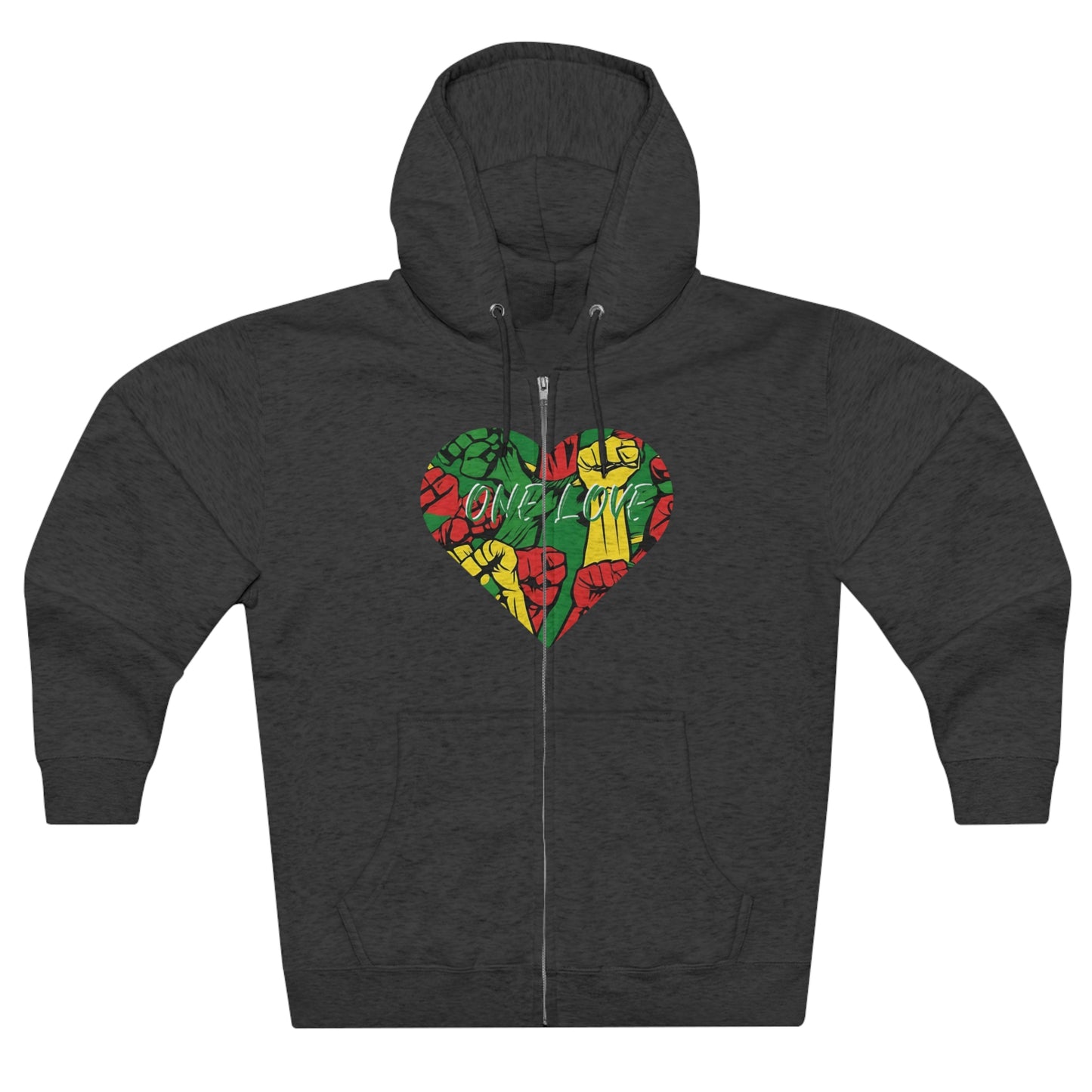 ONE LOVE HEART ZIP UP HOODIE GIFT