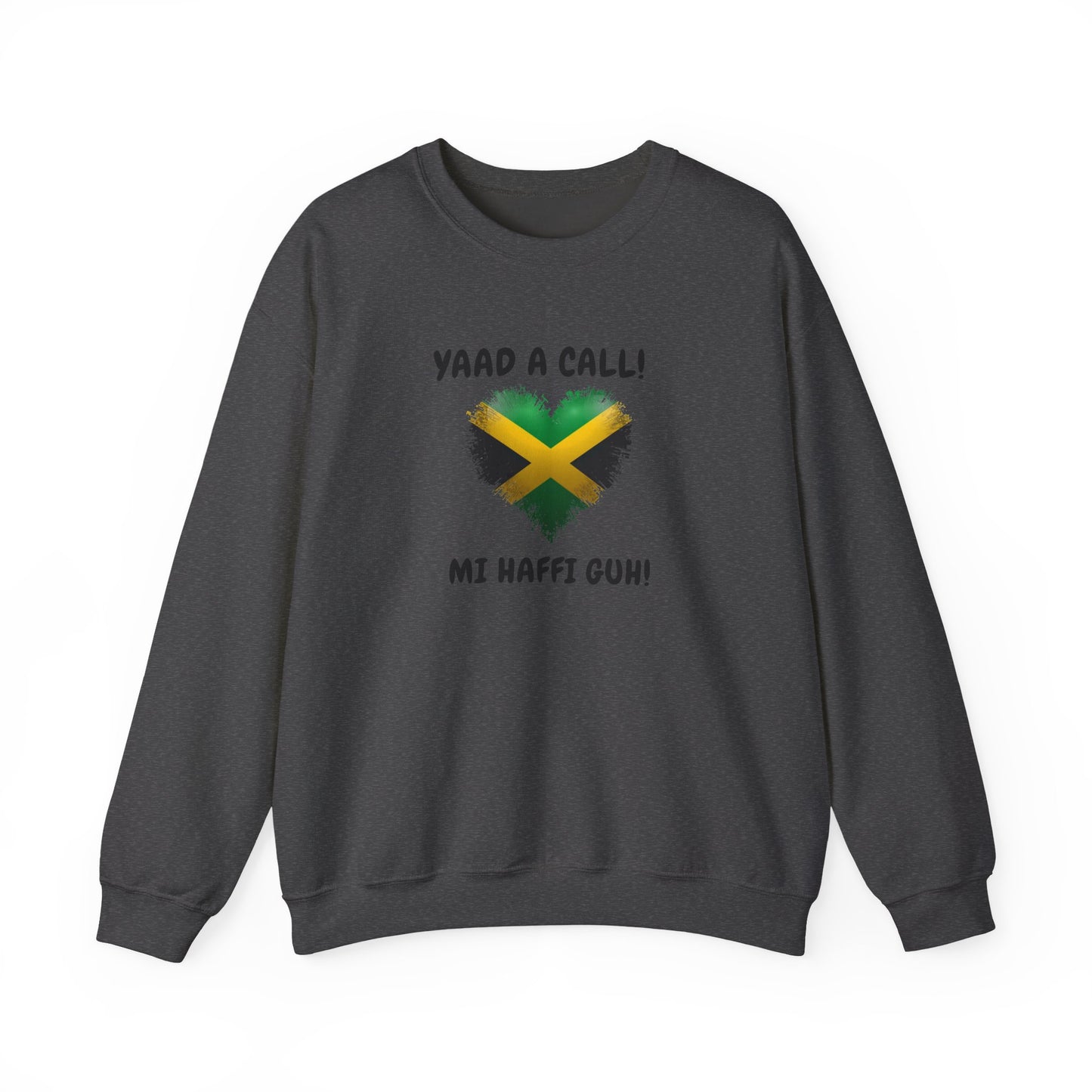 Jamaica Pride Heart Crewneck Sweatshirt – "Yaad Ah Call! Mi Haffi Guh!"
