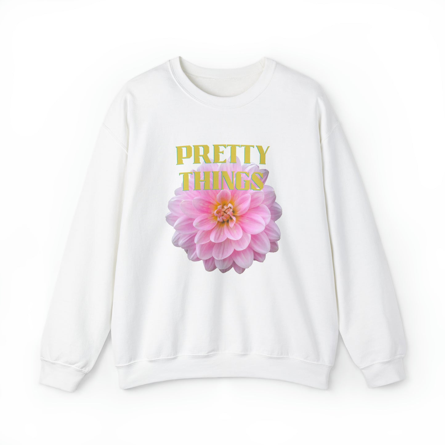 Pretty Things Pink Flower Crewneck Sweathirt Gift