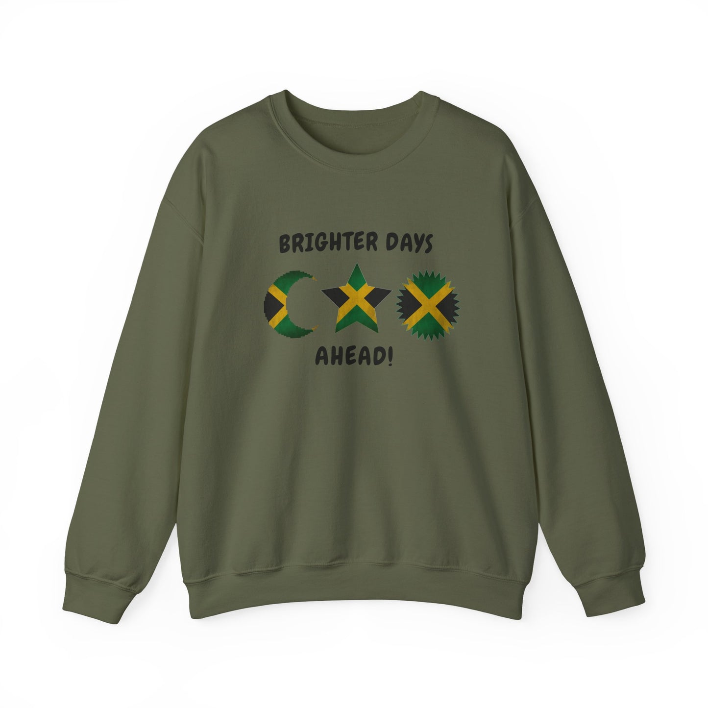Jamaica Brighter Days Ahead Sun Moon Star Crewneck Sweatshirt
