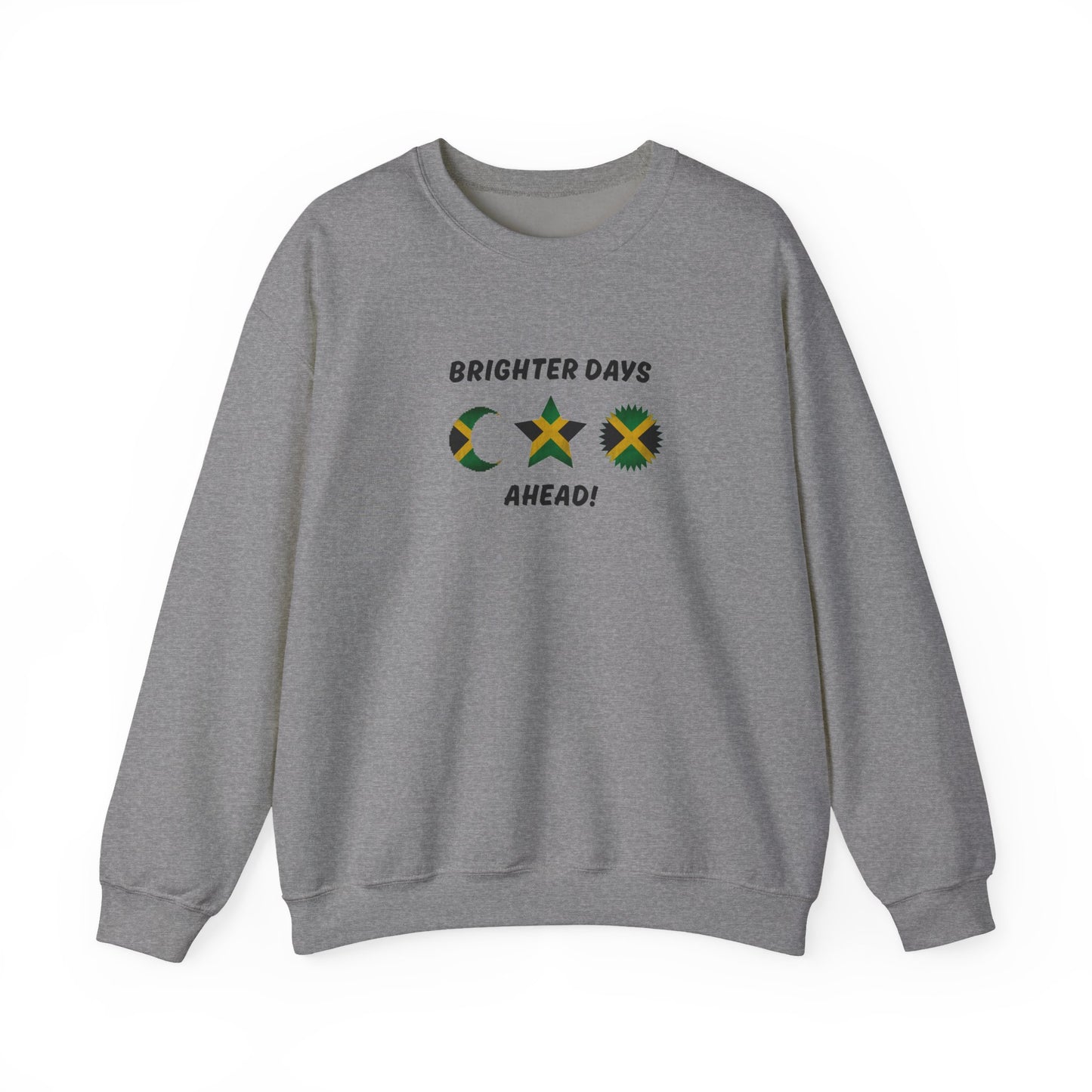 Jamaica Brighter Days Ahead Sun Moon Star Crewneck Sweatshirt
