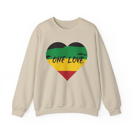 UNISEX ONE LOVE  GRAPHIC ART ROOTS COLOR SWEATSHIRT