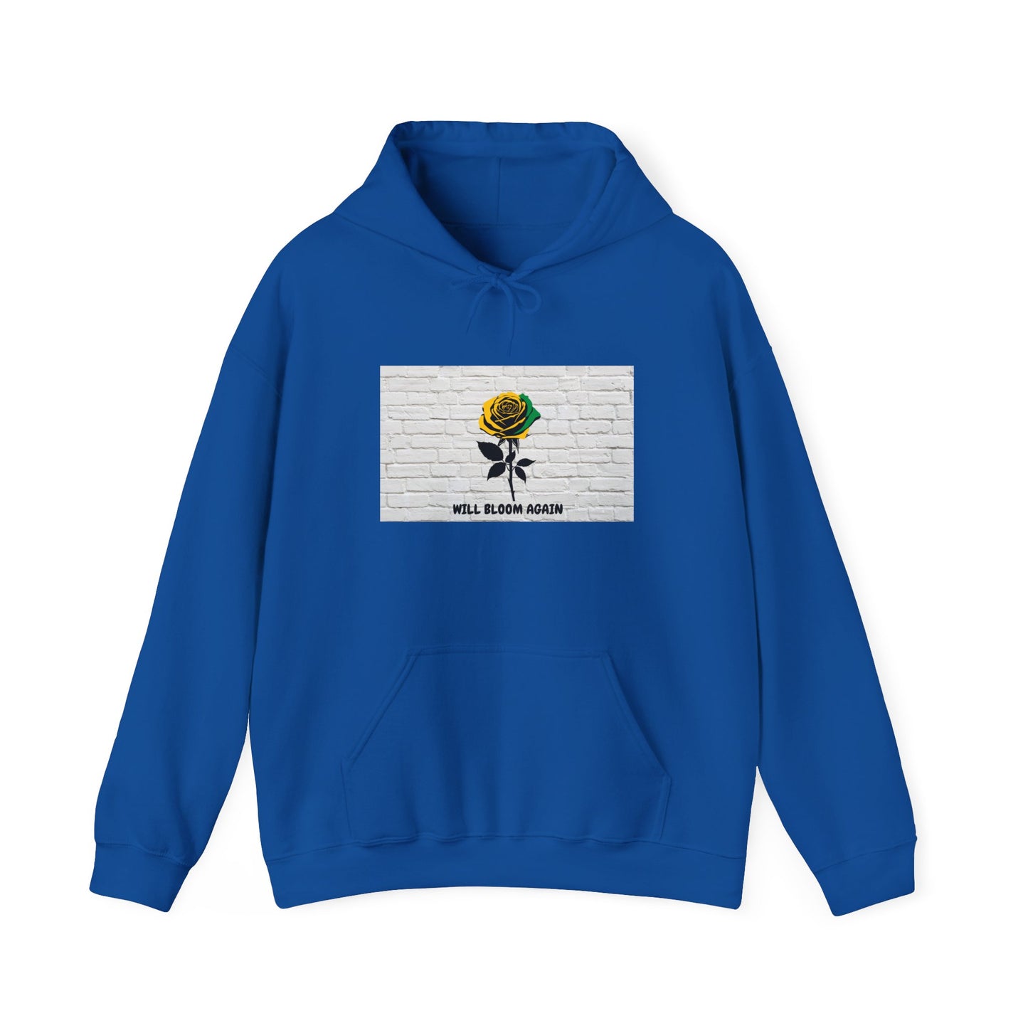 'Will Bloom Again'  Jamaica Theme Rose Graphic Hoodie